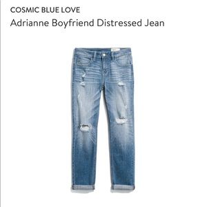 Cosmic Blue Love Boyfriend Distressed Jeans